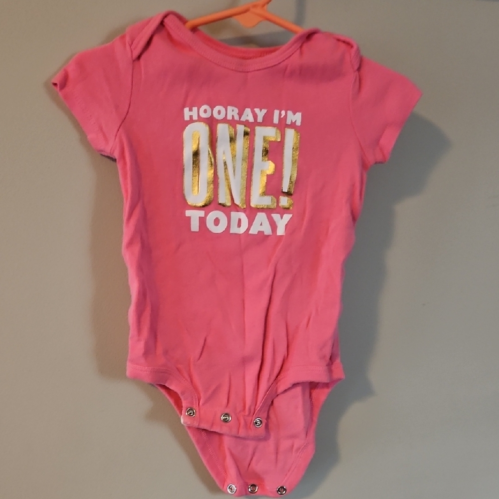 Carter's Pink Bodysuit - Hooray I'm One Today!